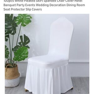 White Pleated Spandex Chair Cover